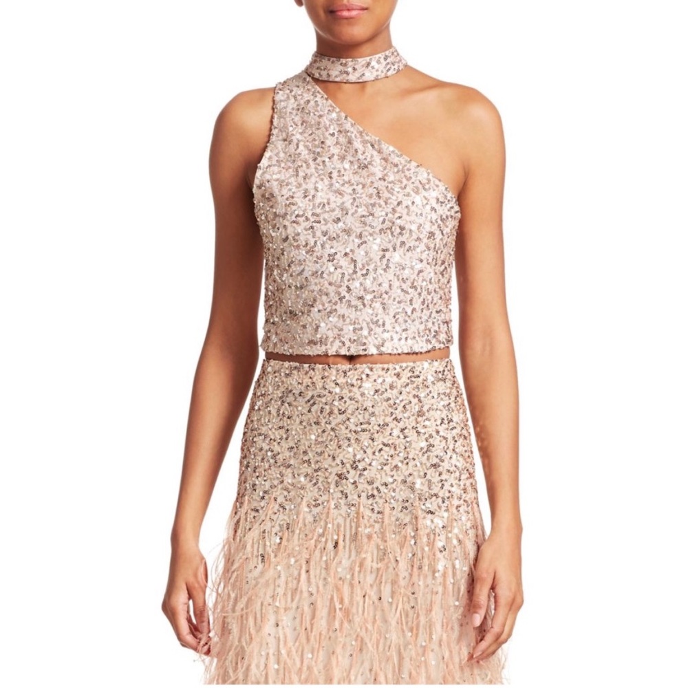 NEVER WORN - Porter Sequined One-Shoulder Top